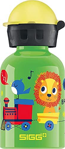 Sigg Jungle Train Borraccia Bambini (0.3 L), Borraccia Alluminio con Chiusura Ermetica e Priva di Sostanze Nocive, Borraccia Bimbi Super Leggera in Alluminio