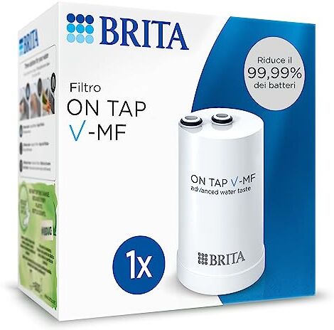 Brita filtro di ricambio ON TAP V-MF, 1 filtro (600L) per acqua priva di batteri al 99,99%, gusto ottimo, riduce le microparticelle, metalli & sostanze che compromettono il gusto