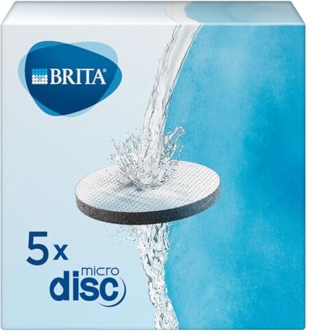 Brita Filtri MicroDisc per Bottiglia e Borraccia Filtrante per acqua incl. 5 Filtri per la riduzione di cloro, erbicidi, pesticidi e impurità