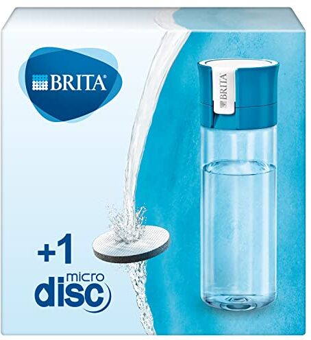 Brita Borraccia filtrante per acqua, Blu (0.6l) incl. 1 filtro MicroDisc per la riduzione di cloro, erbicidi, pesticidi e impurità