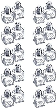 Westmark Set con mini contenitori per spezie, 10 set da 2 pezzi, Capacità: 10 ml l'uno, Acciaio inox/Vetro, Argento/Trasparente,