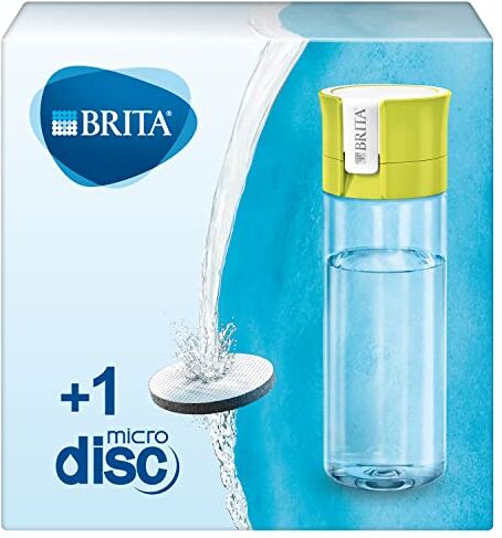 Brita Borraccia filtrante per acqua, Lime (0.6l) incl. 1 filtro MicroDisc per la riduzione di cloro, erbicidi, pesticidi e impurità