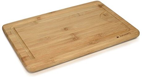 Navaris Tagliere in legno di bambù XL tagliere da cucina grande 35x 23,5x1,8 cm con scanalatura per tagliare pane salumi carne vassoio