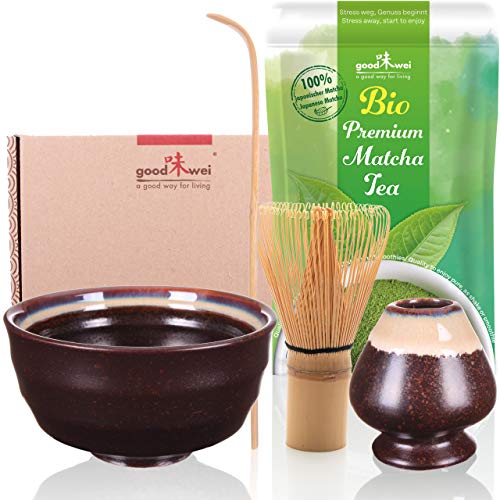 Goodwei Set di Matcha Completo con Matcha Tè Verde Giapponese di qualità premium organico. ()