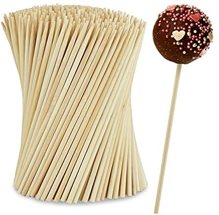 Relaxdays Bastoncini per Cake Pops, 400 Stecchi in bambù Lunghi 15 cm, Kit Prodotti per la Pasticceria, Naturali, Set 400x