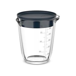 Misurino in vetro da 500ml con coperchio navy - Misurino Misurino in vetro da 500ml con coperchio navy - Misurino