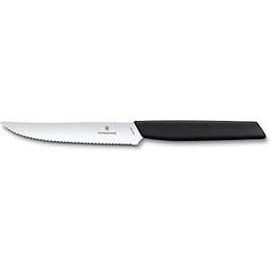 Victorinox Swiss Modern, Set di Coltelli Professionali da Bistecca, Lama Affilata, 12 cm, Acciaio Inox, Nero, 2 Pezzi Victorinox Swiss Modern, Set di Coltelli Professionali da Bistecca, Lama Affilata, 12 cm, Acciaio Inox, Nero, 2 Pezzi