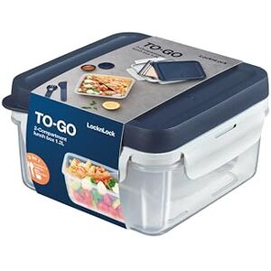 LocknLock TO GO Contenitore per il pranzo con scomparti da 1,2 l, per adulti con inserto sandwich, per toppingtray, coltello, forchetta e salsa, a prova di perdite, adatto alla lavastoviglie e al LocknLock TO GO Contenitore per il pranzo con scomparti da 1,2 l, per adulti con inserto sandwich, per toppingtray, coltello, forchetta e salsa, a prova di perdite, adatto alla lavastoviglie e al
