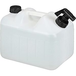 Relaxdays Tanica con Rubinetto, 10 Litri, Plastica Senza BPA, Coperchio, Manico, Bottiglia Viaggio Camping, Bianco Nero Relaxdays Tanica con Rubinetto, 10 Litri, Plastica Senza BPA, Coperchio, Manico, Bottiglia Viaggio Camping, Bianco Nero
