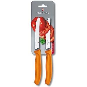 Victorinox Swiss Classic, Coltello da colazione, Coltello da pane, Lama affilata, seghettata, 11 cm, Manico in plastica, Acciaio inossidabile, Set da 2 Pezzi, Arancione Victorinox Swiss Classic, Coltello da colazione, Coltello da pane, Lama affilata, seghettata, 11 cm, Manico in plastica, Acciaio inossidabile, Set da 2 Pezzi, Arancione