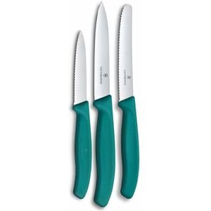 Victorinox Set di coltelli da cucina Swiss Classic, 3 pezzi, Coltello per verdure, pomodori e colazione, Manico in plastica robusta, Acciaio inossidabile, Verde Victorinox Set di coltelli da cucina Swiss Classic, 3 pezzi, Coltello per verdure, pomodori e colazione, Manico in plastica robusta, Acciaio inossidabile, Verde