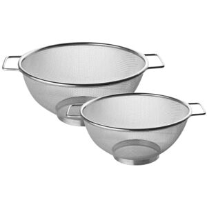 Fackelmann 9983650 Set di 2 colini in acciaio inox, colini cinesi, setaccio, cinese, acciaio inossidabile, argento, diametro 20 cm e 26 cm Fackelmann 9983650 Set di 2 colini in acciaio inox, colini cinesi, setaccio, cinese, acciaio inossidabile, argento, diametro 20 cm e 26 cm