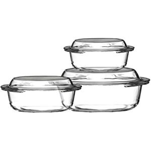 Set di 3 teglie in vetro temperato trasparente Premier Housewares - Pentole per forno Set di 3 teglie in vetro temperato trasparente Premier Housewares - Pentole per forno