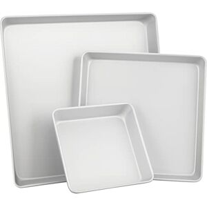 Wilton Performance Pans Stampi Quadrati in Alluminio Anodizzato Teglie Resistenti e Antiruggine per Torte a Strati e da Cerimonia Set 3-20x20 cm, 35x35 cm, 40x40 cm Wilton Performance Pans Stampi Quadrati in Alluminio Anodizzato Teglie Resistenti e Antiruggine per Torte a Strati e da Cerimonia Set 3-20x20 cm, 35x35 cm, 40x40 cm