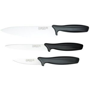 Rio Set di coltelli per la casa 3 pezzi 8007 Essentials Range, include spelucchino da 9 cm, coltello multiuso da 12 cm e coltello da chef da 20 cm, manici neri Rio Set di coltelli per la casa 3 pezzi 8007 Essentials Range, include spelucchino da 9 cm, coltello multiuso da 12 cm e coltello da chef da 20 cm, manici neri