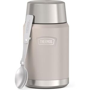 Thermos ICON Food Jar 0,71 L, beige/sandstone mat, contenitore per cibo 710 ml, in acciaio inox 18/8 a doppia parete, mantiene caldo e freddo, con cucchiaio pieghevole, fondo antiscivolo, Thermos ICON Food Jar 0,71 L, beige/sandstone mat, contenitore per cibo 710 ml, in acciaio inox 18/8 a doppia parete, mantiene caldo e freddo, con cucchiaio pieghevole, fondo antiscivolo,