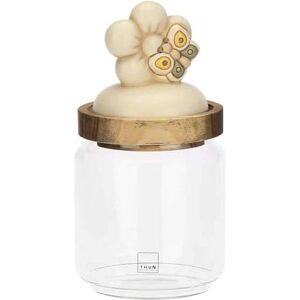 THUN , Barattolo in Vetro con Coperchio in Legno Versione Piccola, Contenitori per Alimenti, Linea Elegance, 400 ml di Capienza, Ø 9 cm, 11 cm h THUN , Barattolo in Vetro con Coperchio in Legno Versione Piccola, Contenitori per Alimenti, Linea Elegance, 400 ml di Capienza, Ø 9 cm, 11 cm h