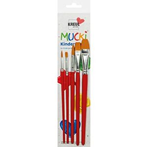 KREUL 553030 Set di spazzole per Bambini Mucki, 5 Pezzi con Spazzola Piatta e Spazzola Rotonda, Elastica e Resistente, per l'asilo, la Scuola e Il Tempo Libero KREUL 553030 Set di spazzole per Bambini Mucki, 5 Pezzi con Spazzola Piatta e Spazzola Rotonda, Elastica e Resistente, per l'asilo, la Scuola e Il Tempo Libero