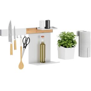 Tesa Kitchen Organizer da Cucina Combi Set L Barra Autoadesiva con Vaso, 2 Ripiani, Porta Coltellli, Porta Rotolo, Binario con 3 Ganci Montaggio senza Foratura Bambù/Bianco Tesa Kitchen Organizer da Cucina Combi Set L Barra Autoadesiva con Vaso, 2 Ripiani, Porta Coltellli, Porta Rotolo, Binario con 3 Ganci Montaggio senza Foratura Bambù/Bianco