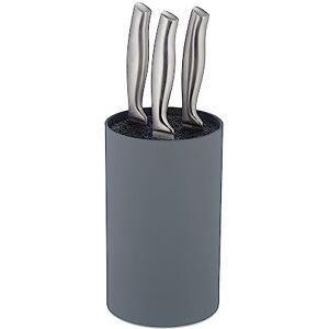 Relaxdays Ceppo per Coltelli da Cucina Vuoto, Portacoltelli in Plastica Universale, Organizer Rotondo 18 x 11 cm, Grigio Relaxdays Ceppo per Coltelli da Cucina Vuoto, Portacoltelli in Plastica Universale, Organizer Rotondo 18 x 11 cm, Grigio