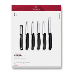 Victorinox Swiss Classic Set coltelli da cucina, 6 pezzi, coltello per verdura, coltello da pomodoro, coltello da colazione e pelapatate, acciaio inox, nero Victorinox Swiss Classic Set coltelli da cucina, 6 pezzi, coltello per verdura, coltello da pomodoro, coltello da colazione e pelapatate, acciaio inox, nero