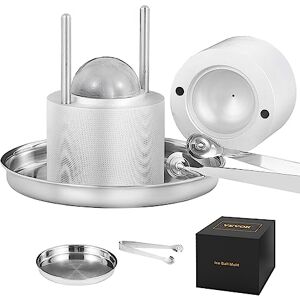 VEVOR Kit Pressa per Ghiaccio a Sfera in Alluminio Diametro 61mm, Stampo per Ghiaccio Sferico per Cocktail Whisky Cognac Bevande, Kit di Pressa per Palline di Ghiaccio da Bar Alluminio Colore Argento VEVOR Kit Pressa per Ghiaccio a Sfera in Alluminio Diametro 61mm, Stampo per Ghiaccio Sferico per Cocktail Whisky Cognac Bevande, Kit di Pressa per Palline di Ghiaccio da Bar Alluminio Colore Argento