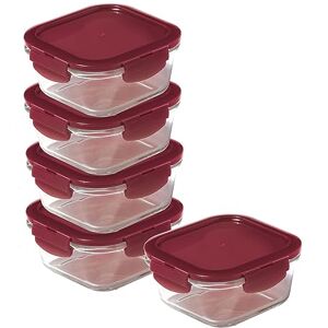 LocknLock Eco Set di 5 contenitori per alimenti in vetro con coperchio, ermetici, a prova di perdite, quadrati, con coperchi in plastica riciclata, adatti al forno, lavabili in lavastoviglie, 5 x LocknLock Eco Set di 5 contenitori per alimenti in vetro con coperchio, ermetici, a prova di perdite, quadrati, con coperchi in plastica riciclata, adatti al forno, lavabili in lavastoviglie, 5 x