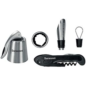 Barazzoni Set Vino Deluxe, Compost da: Cavatappi professionale Set Salvagoc. e Vers. Vino Tappo Champagne Barazzoni Set Vino Deluxe, Compost da: Cavatappi professionale Set Salvagoc. e Vers. Vino Tappo Champagne