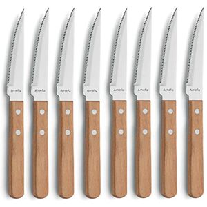 Amefa Pizza Bois 8 coltelli bistecca legno Amefa Pizza Bois 8 coltelli bistecca legno