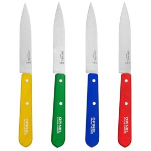 OPINEL Set di 4 Coltelli da Cucina N°112 Lama in Acciaio Inossidabile di 10 cm Ideale per la Cucina Garanzia a Vita Fabbricazione Francese Colori Classici OPINEL Set di 4 Coltelli da Cucina N°112 Lama in Acciaio Inossidabile di 10 cm Ideale per la Cucina Garanzia a Vita Fabbricazione Francese Colori Classici