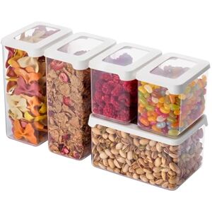 SmartStore Contenitori ermetici trasparenti per alimenti secchi con coperchio, set di 5, senza BPA, lavabili in lavastoviglie, contenitori da cucina 2 x 0,8 L, SmartStore Contenitori ermetici trasparenti per alimenti secchi con coperchio, set di 5, senza BPA, lavabili in lavastoviglie, contenitori da cucina 2 x 0,8 L,