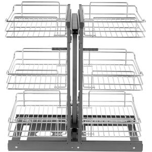 VEVOR Angolare Organizzatore Estraibile Blind Corner, 3 Tier 6 Ripiani Organizer per Cucina, Cestino Portaoggetti in Acciaio al Carbonio Cromato con Apertura a Sinistra Destra 605 x 455 x 630 mm VEVOR Angolare Organizzatore Estraibile Blind Corner, 3 Tier 6 Ripiani Organizer per Cucina, Cestino Portaoggetti in Acciaio al Carbonio Cromato con Apertura a Sinistra Destra 605 x 455 x 630 mm
