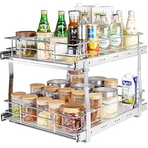 VEVOR Organizzatore estraibile per armadietti, 43,3 x 53,3 cm, 2 ripiani scorrevoli, per dispensa e cassetti, in acciaio cromato, 47 x 55 cm VEVOR Organizzatore estraibile per armadietti, 43,3 x 53,3 cm, 2 ripiani scorrevoli, per dispensa e cassetti, in acciaio cromato, 47 x 55 cm