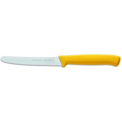 Dick F ProDynamic Utility Knife with Serrated Edge (Kitchen Knife Yellow, Blade Length 11 cm, Utility Knife, Blade X55CrMo14 Steel, Hardness 56° HRC) Dick F ProDynamic Utility Knife with Serrated Edge (Kitchen Knife Yellow, Blade Length 11 cm, Utility Knife, Blade X55CrMo14 Steel, Hardness 56° HRC)