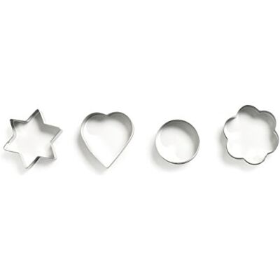 Excelsa Cookies Time Confezione 4 Tagliabiscotti Fantasy, Acciaio Inossidabile, Argento, 6x6x2 cm Excelsa Cookies Time Confezione 4 Tagliabiscotti Fantasy, Acciaio Inossidabile, Argento, 6x6x2 cm