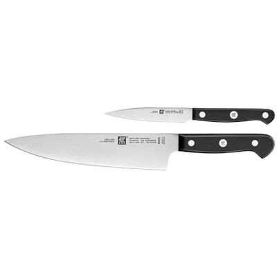 ZWILLING Set di coltelli da cucina Gourmet senza blocco, 2 pezzi, acciaio inossidabile speciale, Made in Germany, nero ZWILLING Set di coltelli da cucina Gourmet senza blocco, 2 pezzi, acciaio inossidabile speciale, Made in Germany, nero