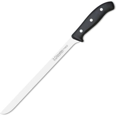 3 Claveles CUCHILLO JAMONERO 25 cm-10" E 3C 00959, Acciaio Inossidabile, Negro 3 Claveles CUCHILLO JAMONERO 25 cm-10" E 3C 00959, Acciaio Inossidabile, Negro