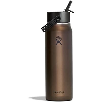 Hydro Flask – Lightweight Wide Flex Straw Cap Bottle 946 ml (32oz) – Acciaio Inox, Ermetico con Cinghia – Isolato Freddo 24 Ore – Obsidian Hydro Flask – Lightweight Wide Flex Straw Cap Bottle 946 ml (32oz) – Acciaio Inox, Ermetico con Cinghia – Isolato Freddo 24 Ore – Obsidian