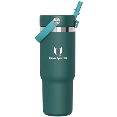 Super Sparrow Sparrow Borraccia Termica con Cannuccia 20Oz/30Oz/40Oz -Bicchiere Termico Borracce Termiche Acciaio Inox, Bottiglia Termica Tazza Mug, Antigoccia senza BPA, Caldo e Freddo, Lavastoviglie, per Auto Super Sparrow Sparrow Borraccia Termica con Cannuccia 20Oz/30Oz/40Oz -Bicchiere Termico Borracce Termiche Acciaio Inox, Bottiglia Termica Tazza Mug, Antigoccia senza BPA, Caldo e Freddo, Lavastoviglie, per Auto