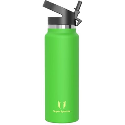 Super Sparrow Sparrow Borraccia Termica con Cannuccia 0.5L/0.75L/1L Borracce Acciaio Inox Bottiglia Senza BPA & Perdite -Lavastoviglie, Caldo & Freddo, Scuola, Sport -SwivelSip Borraccia Tappo Cannuccia Super Sparrow Sparrow Borraccia Termica con Cannuccia 0.5L/0.75L/1L Borracce Acciaio Inox Bottiglia Senza BPA & Perdite -Lavastoviglie, Caldo & Freddo, Scuola, Sport -SwivelSip Borraccia Tappo Cannuccia