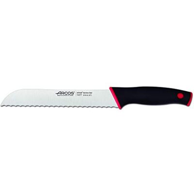 Arcos Coltello per Pane con Lama in Acciaio Inossidabile Nitrum 200 mm – Ideale per Uso Domestico Quotidiano, Ottieni una Grande Varietà di Tagli per il Cibo – Nero, Serie Duo Arcos Coltello per Pane con Lama in Acciaio Inossidabile Nitrum 200 mm – Ideale per Uso Domestico Quotidiano, Ottieni una Grande Varietà di Tagli per il Cibo – Nero, Serie Duo