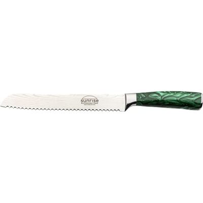 Rio Sunrise Collection 8" Coltello da pane, acciaio inossidabile con manici in resina, verde smeraldo Rio Sunrise Collection 8" Coltello da pane, acciaio inossidabile con manici in resina, verde smeraldo