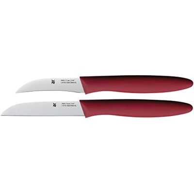 WMF Set di coltelli, 2 Pezzi, spelucchino e Coltello da Verdura, Lama in Acciaio, Manico in plastica, Rosso WMF Set di coltelli, 2 Pezzi, spelucchino e Coltello da Verdura, Lama in Acciaio, Manico in plastica, Rosso