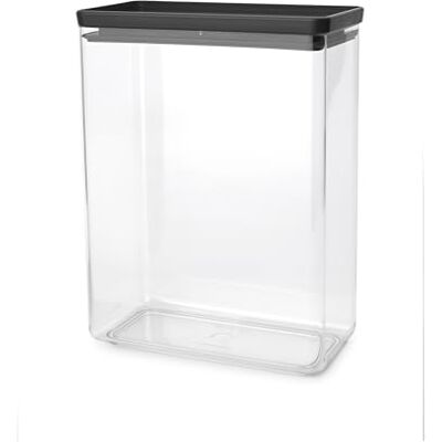 Brabantia TASTY+ Contenitore impilabile Ermetico XXL per alimenti con guarnizione del coperchio in silicone per la cucina Alimenti secchi e umidi, zucchero, farina Capacità 5,4L Dark Grey Brabantia TASTY+ Contenitore impilabile Ermetico XXL per alimenti con guarnizione del coperchio in silicone per la cucina Alimenti secchi e umidi, zucchero, farina Capacità 5,4L Dark Grey