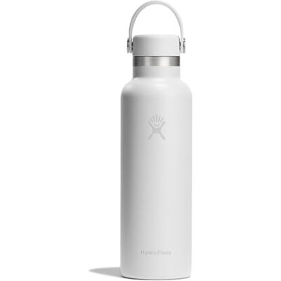 Hydro Flask – Standard Flex Cap 621 ml (21 oz) Bottle – Acciaio Inox, Ermetico, Compatibile con Portabicchieri – Isolato Freddo 24 Ore & Caldo 12 Ore – White Hydro Flask – Standard Flex Cap 621 ml (21 oz) Bottle – Acciaio Inox, Ermetico, Compatibile con Portabicchieri – Isolato Freddo 24 Ore & Caldo 12 Ore – White