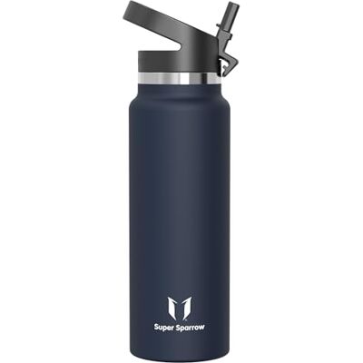Super Sparrow Sparrow Borraccia Termica con Cannuccia 0.5L/0.75L/1L Borracce Acciaio Inox Bottiglia Senza BPA & Perdite -Lavastoviglie, Caldo & Freddo, Scuola, Sport -SwivelSip Borraccia Tappo Cannuccia Super Sparrow Sparrow Borraccia Termica con Cannuccia 0.5L/0.75L/1L Borracce Acciaio Inox Bottiglia Senza BPA & Perdite -Lavastoviglie, Caldo & Freddo, Scuola, Sport -SwivelSip Borraccia Tappo Cannuccia