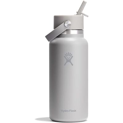Hydro Flask – Wide Flex Straw Cap 946 ml (32 oz) Bottle – Acciaio Inox, Cannuccia Ermetica, Lavabile in Lavastoviglie – Isolato Freddo 24 Ore – Compatibile con Cubetti di Ghiaccio – Birch Hydro Flask – Wide Flex Straw Cap 946 ml (32 oz) Bottle – Acciaio Inox, Cannuccia Ermetica, Lavabile in Lavastoviglie – Isolato Freddo 24 Ore – Compatibile con Cubetti di Ghiaccio – Birch