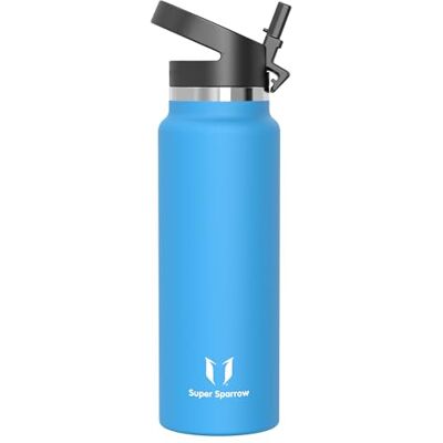 Super Sparrow Sparrow Borraccia Termica con Cannuccia 0.5L/0.75L/1L Borracce Acciaio Inox Bottiglia Senza BPA & Perdite -Lavastoviglie, Caldo & Freddo, Scuola, Sport -SwivelSip Borraccia Tappo Cannuccia Super Sparrow Sparrow Borraccia Termica con Cannuccia 0.5L/0.75L/1L Borracce Acciaio Inox Bottiglia Senza BPA & Perdite -Lavastoviglie, Caldo & Freddo, Scuola, Sport -SwivelSip Borraccia Tappo Cannuccia
