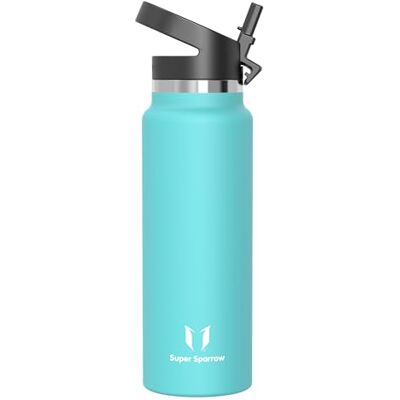Super Sparrow Sparrow Borraccia Termica con Cannuccia 0.5L/0.75L/1L Borracce Acciaio Inox Bottiglia Senza BPA & Perdite -Lavastoviglie, Caldo & Freddo, Scuola, Sport -SwivelSip Borraccia Tappo Cannuccia Super Sparrow Sparrow Borraccia Termica con Cannuccia 0.5L/0.75L/1L Borracce Acciaio Inox Bottiglia Senza BPA & Perdite -Lavastoviglie, Caldo & Freddo, Scuola, Sport -SwivelSip Borraccia Tappo Cannuccia