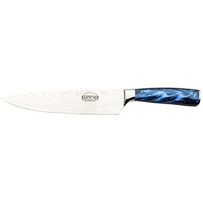 Rio Coltello da chef Sunrise Collection 8", acciaio inossidabile con manici in resina, blu zaffiro Rio Coltello da chef Sunrise Collection 8", acciaio inossidabile con manici in resina, blu zaffiro